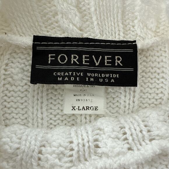 Vintage Forever Creative Chunky Cable Knit Sweater White Coastal Grandma Size XL - Picture 5 of 11